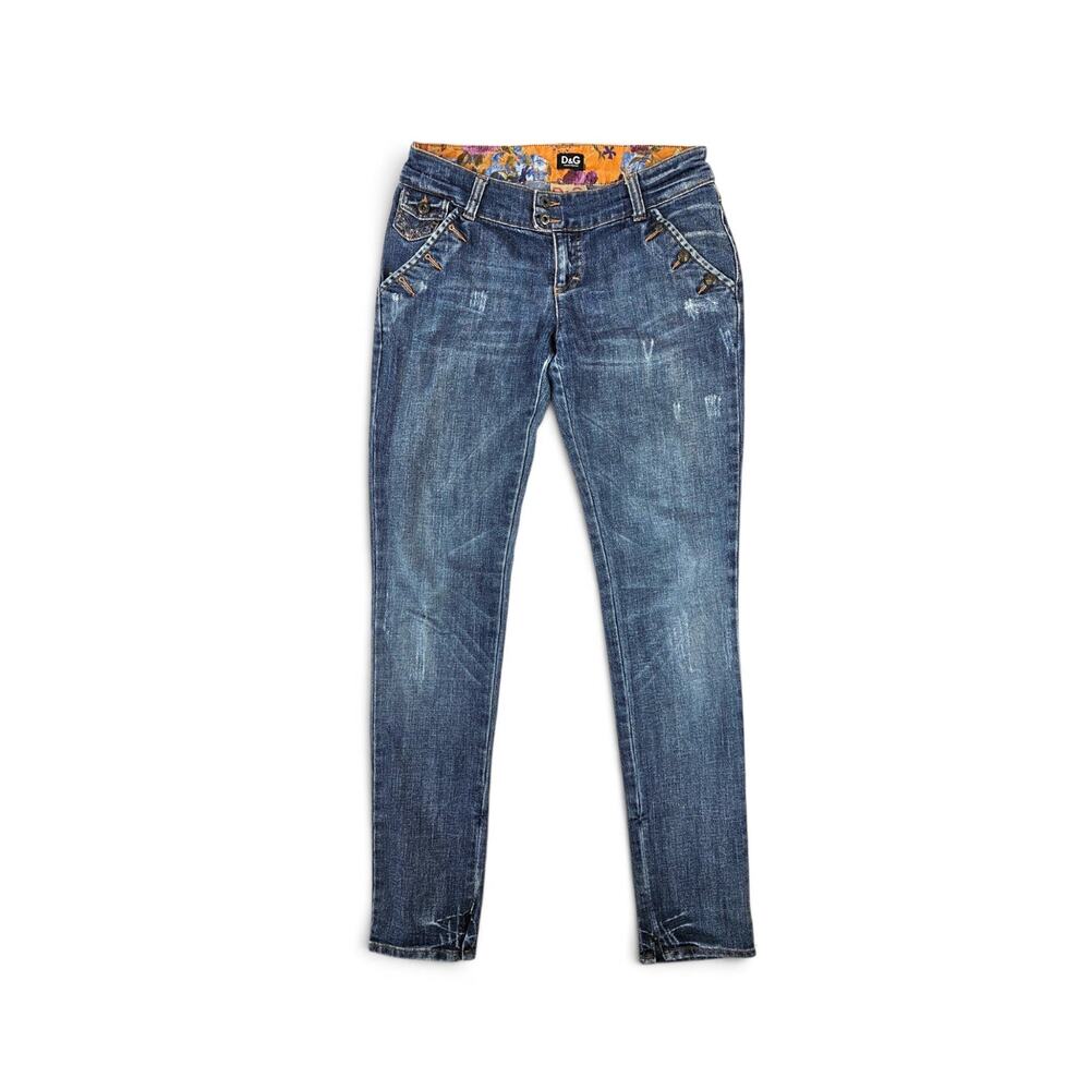 Y2k D&G Skinny Jeans Low-Rise Vintage Designer - Size Medium